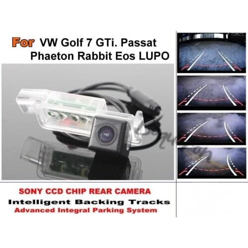 For Volkswagen Golf 7 GTi Passat Phaeton Rabbit Eos LUPO Tracks Dynamic Tragectory Car Reverse Backup Parking Rear View Camera