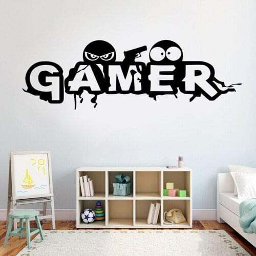 Game Wall Stickers Gamer Controller Gaming Room door Decor Vinyl Wall Decal Removable Family Kids Room Decoration Poster Z390