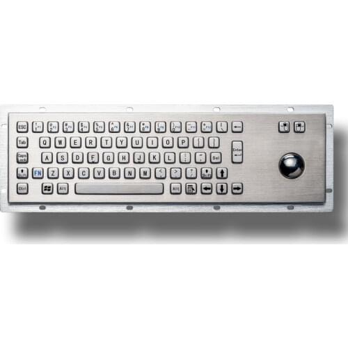 Stainless steel keyboards Metal Kiosk Keypad with Trackball mechanical keyboards