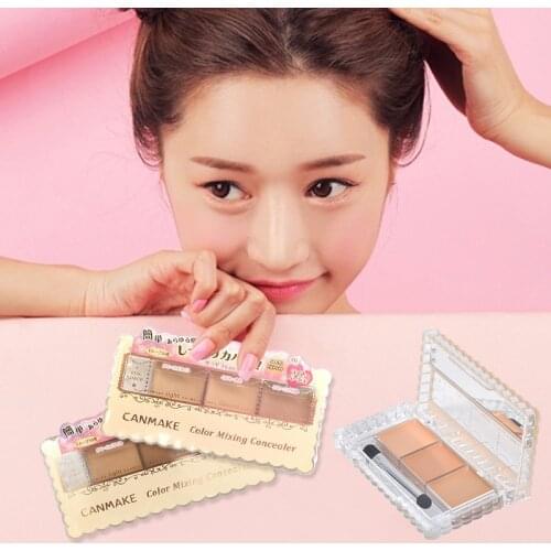 Three color Concealer balanced skin color dark circles pox print freckles