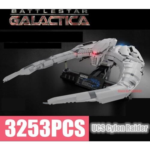 New 3253PCS Star Space Series Wars Battlestar Galactica UCS Cylon Raider Building Block MOC-12653 Bricks Toys Kid Gift