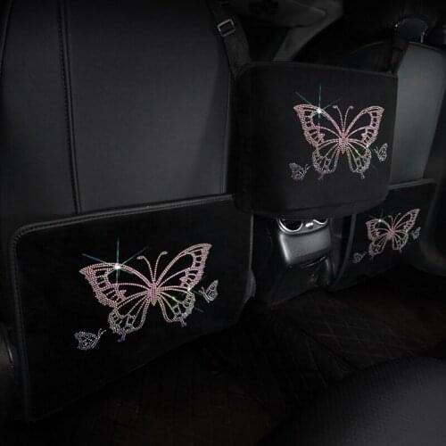 Crystal Luxury Anti-Child-Kick Pad For Car Seat Diamond Rhinestone Luxury Anti-Child-Kick Pad