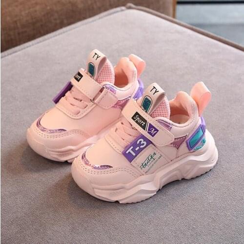 2021 Autumn Baby Girls Boys Casual Shoes Soft Bottom Non-slip Breathable Outdoor Fashion for Kids Sneakers Children Sports Shoes