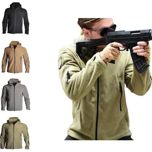 Tactical Softshell Jacket Men Fleece Lining Windproof Thermal Jacket Hoodies Men Clothes Hiking Camping Windbreaker