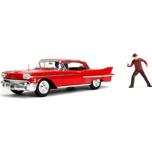 Diecast 1/24 Scale 1958 Vintage Car Model with figure doll Toy Metal Alloy Classic Car Model Toy