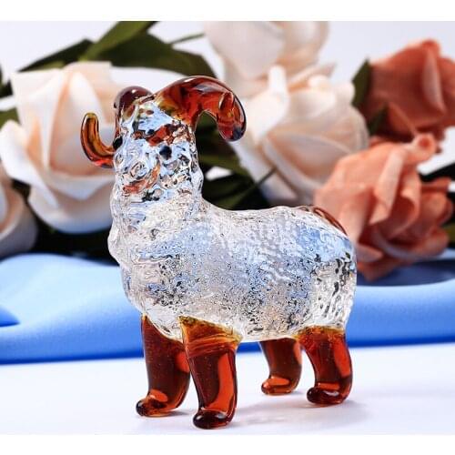 Crystal Goat Model 7cm Glass Animal Miniature Paperweight For Ornaments Birthday Gifts Home Decoration Accessories