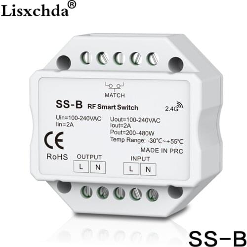 New SS-B AC100-240V RF Smart Switch Output 100-240VAC 2A 480W RF smart switch with relay output