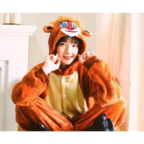 Baboon Kigurumi Onesies For Women Men Pajamas Winter Animal Monkey Pyjamas Adult Onesies Cosplay Flannel Sleepwear Costumes