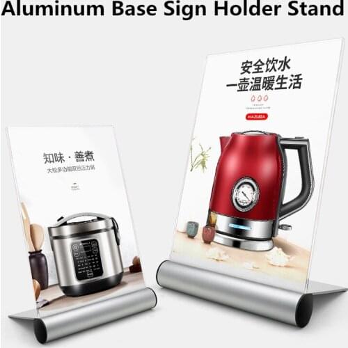 A6 Pop Sign Display Frame Literature Fylers Menu Photo Stand Counter Top Slant Back Metal Clear Acrylic Border Frame