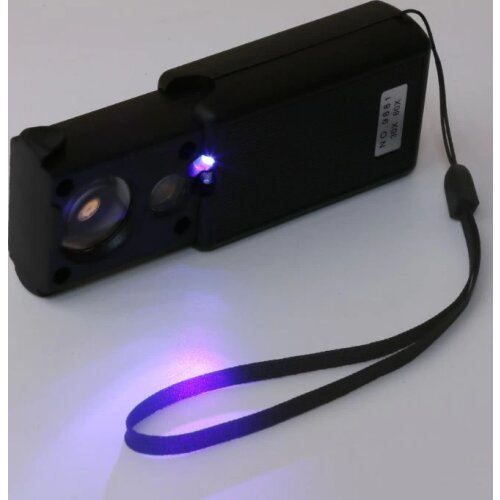 30x 60x Magnifier LED Portable Magnifying Jeweler Microscope Currency Detector 203C