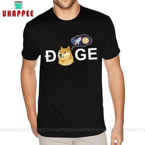 Casual Dogecoin Doge Hodl To The Moon Tees Cotton For Boyfriend 3XL Black Shirts