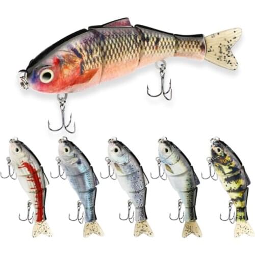 4 Segment Glide Bait Lifelike Multi Jointed Swimbait Lure 6# Hook 14cm 37.7g Pike Muskie Walleye Bass Fish Lure Sea Fishing Bait