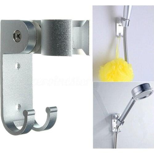 Adjustable Shower Head Holder Adhesive Wall Mounting Bracket Screw Hanger Sliver 50 Hooks Kg Bathroom Aluminum 2 Bearing Wi S1S7