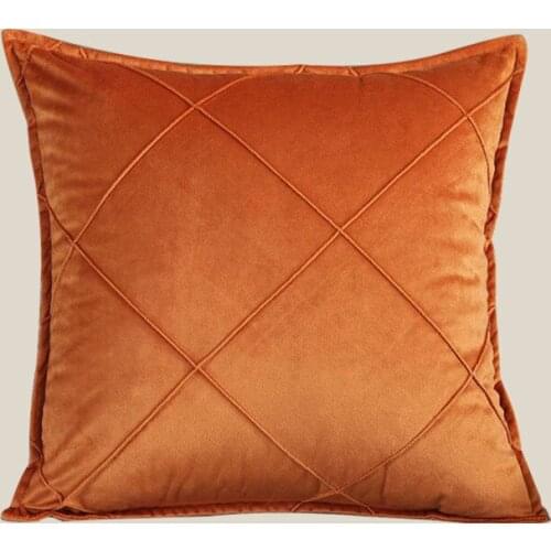 Luxury Velvet Geometric Decorative Cushion Cover Home Office Sofa Soild Color Throw Pillow Case Autumn Winter Home Decor 45*45cm