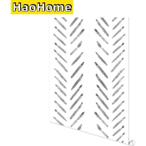 Herringbone Lines Geometry Prepasted Self-Adhesive Wallpaper Black and White Modern Stripe Vinyl Peel and Stick Wallpaper Wall