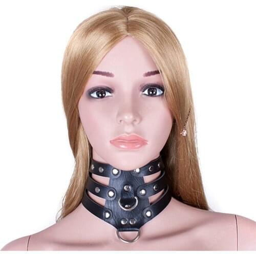 Adult Sex Collar PU Leather Slave Fetish Erotic Sex Games bdsm Bondage Restraint Sex Products Adult Sex Toys For Couple Women