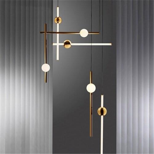 Nordic Metal Vertical Lustre LED Pendant Lights Lighting Loft Pendant Lamps Home Indoor Decor Luminaire Hanging Lamps Luminaire