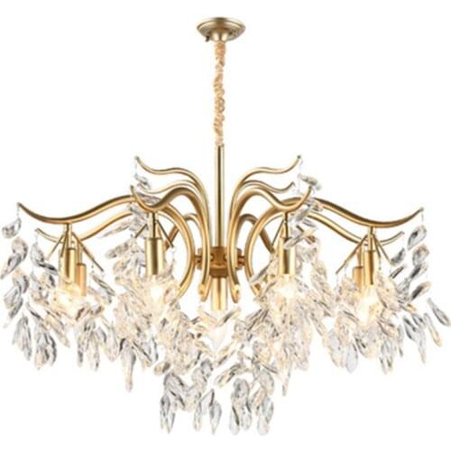 Modern luxury American LED crystal chandelier home decoration lighting living room chandelier hanging lamp bedroom hanging lamp
