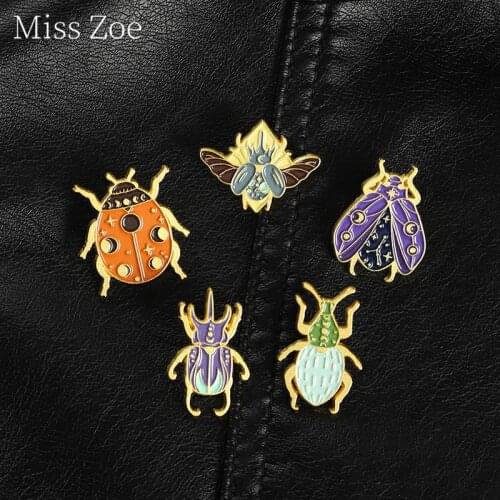 Glowing Ladybug Enamel Pin Bugs Badges Colorful Animal Insect Collection Brooches Bag Hat Backpack Accessories Men Women Jewelry