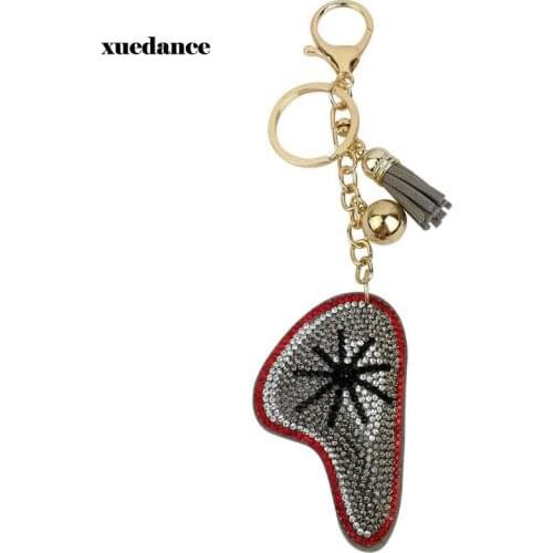 Turkish Evil Eye Keychain Leather Tassel Key Ring Women Golden Chain Fashion Car Bag Pendant Cloth Rhinestone Base Key Chains