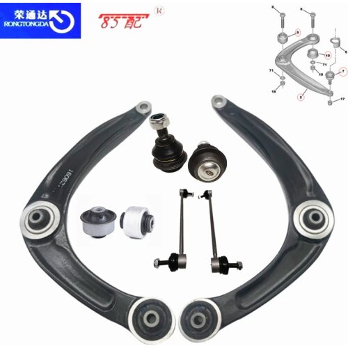 Triangular arm assembly bushing ball joint connecting rod 3520S2 364068 352392 352391 508762 For Citroen Berlingo C4 Peugeot 307