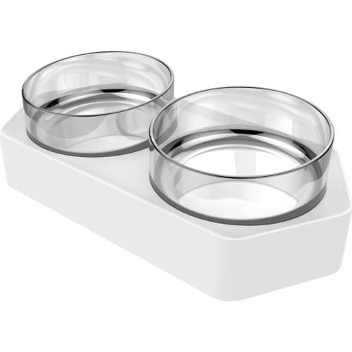 High Quality Double Cat Bowl Dog Pets With Stand Feeding Cats Water Bowl Food Pet Bowls Feeder Product for AS Food Grade Plastic