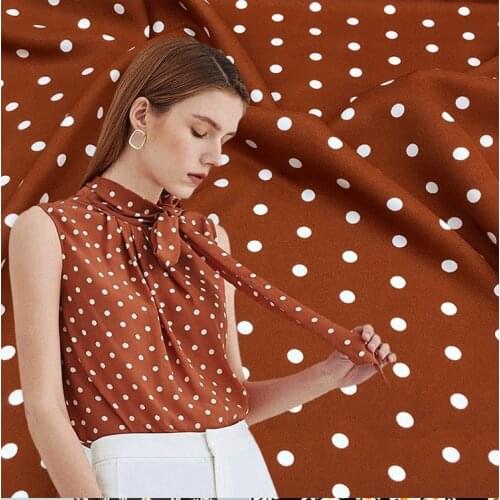 140cm Width Fashion Small Dot Printed Soft Polyester Fabric For Woman Summer Dress Blouse Panst DIY Cloth Sewing