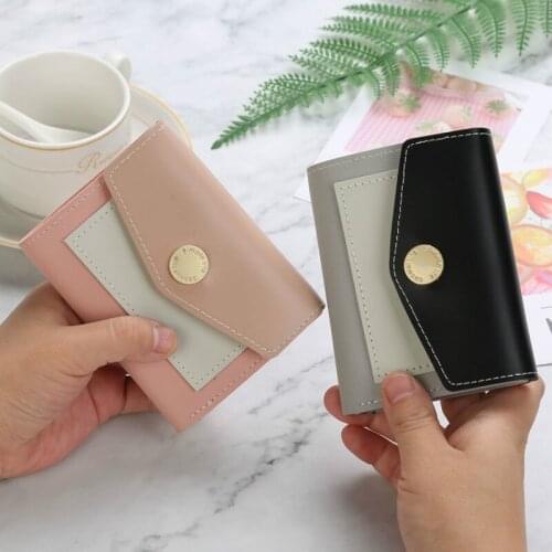 Women 2020 Wallet Ladies Short Casual Buckle Small Card Bag Soft Leather Pocket Small Wallets Card Bag Purse Fashion Carteira