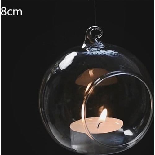 1pcs Crystal Glass Candle Holders Hanging Candle Stand Glass Vases Creative Home Decorative Candle Stand