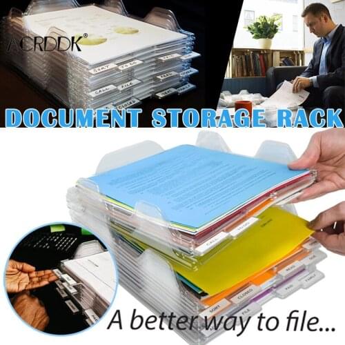 1Pc File Storage Box Document Rack Organizer Tray Stackable for Magazine Paper Office FC