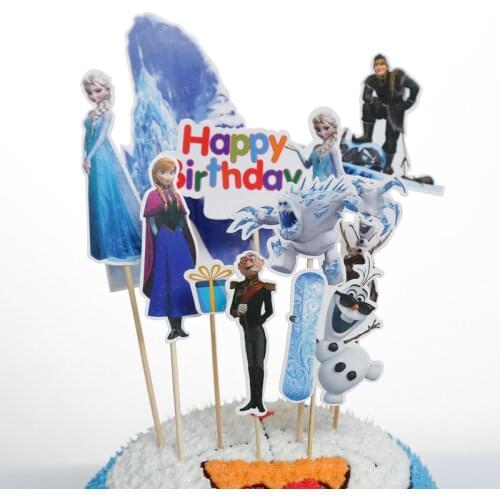 1pcs/lot Happy Birthday Frozen Elsa cake topper Party Decor Kids Cake Topper For Girls Birthday Decor Anniversaire Cake Supplies