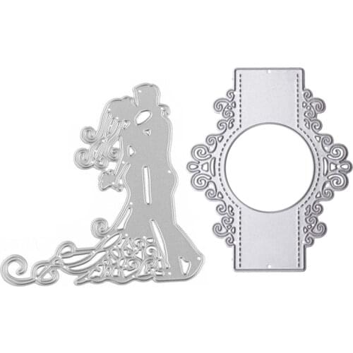 Best 2 Pcs Scrapbooking Cutting Dies Stencils Embossing Machine Cutting Cutting Dies, for Sizzix Big Shot/Cuttlebug - H & E
