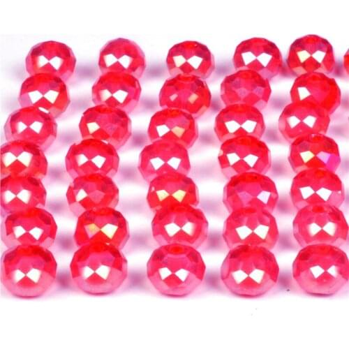 4 6 8MM Austria Red Rondelle Glass Beads for Jewelry Making Diy Accessories Pearls Faceted Crystal Beads Wholesale