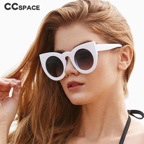45256 Colors Cateye Sunglasses Round Lens Men Women Big Frame Brand Glasses Designer Male Female Shades Oculos De Sol