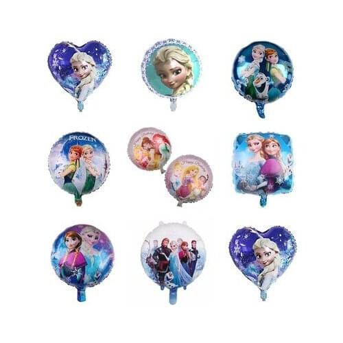 5Pcs Disney Frozen Theme 18 inch Baby Shower Party Aluminium Foil Balloons Decoration Balloons Rotate Balloon Kids Birthday Supp