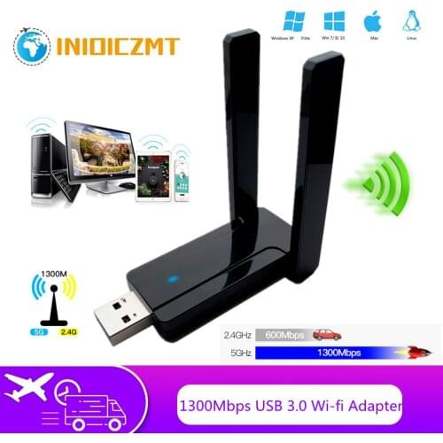 Wireless USB Wifi Adapter 1300Mbps 2.4+5Ghz Antenna Wifi Dongle USB 802.11AC Ethernet Wi-fi for PC Laptop Windows