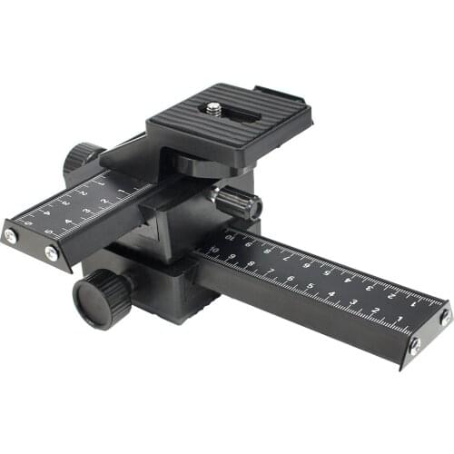 BGNING 4 Way Macro Focusing Rail Slider for Canon Sony Nikon Pentax Close-Up Shooting Tripod Head with 1/4 Screw for DSLR Camera