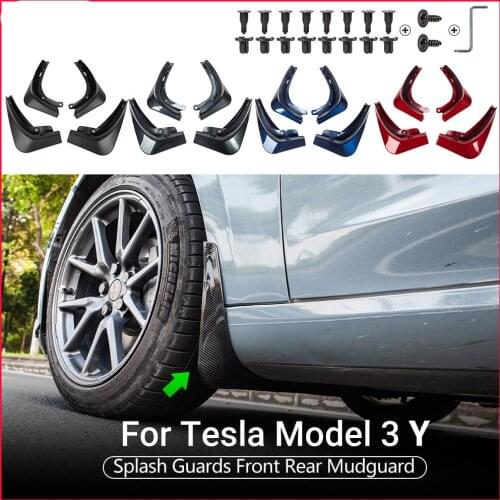 Model3 Car Accessories Mud Flaps for Tesla Model 3 Accessories Splash Guards Fender model 3 tesla model 3 carbon fiber Mudguards