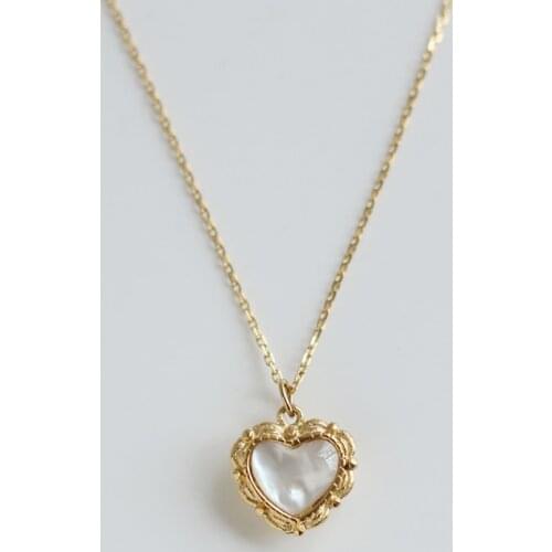 2021 Cute Shell Epoxy Heart Vintage Pendant Necklaces For Women Girl Collarbone Chain Summer 316L Stainless Steel Accessories