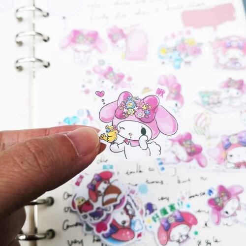 40pcs cute and cute rabbit cartoon photo album scrapbook waterproof decoration sticker DIY handmade gift scrapbook sticker