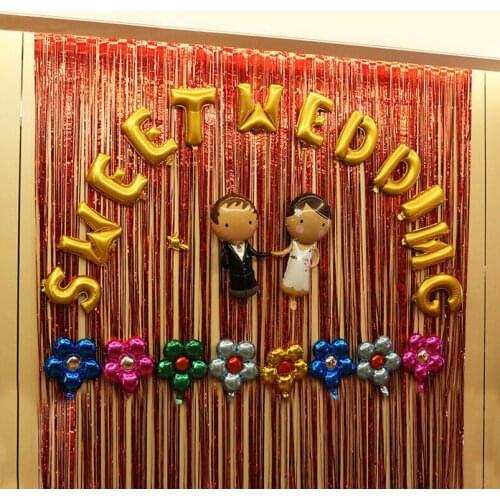 Foil Fringe 1*1M 1*2M 1*3M Door Curtains Tinsel Shining Party Wedding Birthday Marriage Christmas Gathering Backdrop Decoration