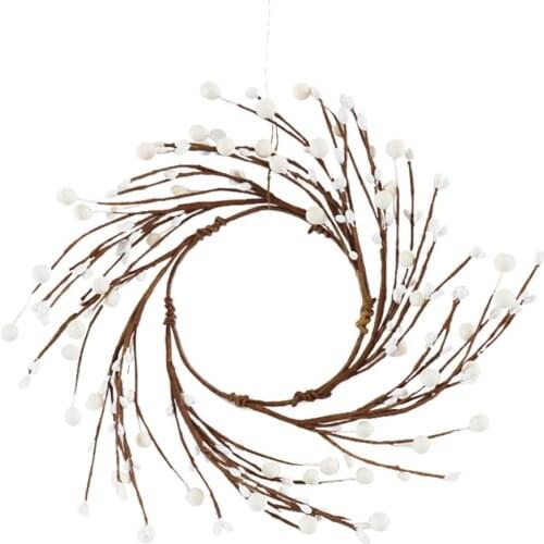 Candle Ring Christmas Halloween Decoration Door Hanging Decorations Wall-mounted Artificial Flower Glue Berry Wreath