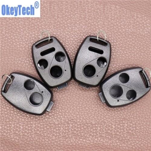 OkeyTech 2/3/4 Buttons Remote Car Key Shell For Honda Accord Civic CRV Pilot 2007-2013 No Key Blade With Keyring