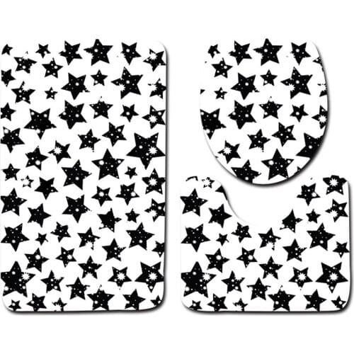 Bathroom Mat Toilet Seat Cover Restroom 3Pcs Set Water Absorption Anti-Slip Rug Entrance Doormat Home Decor Accessories Carpet