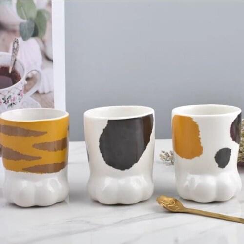Кружки с двойным Ceramic Mug Stereo Cat Claw Cup Creative Childrens Milk Soft Lovely Japanese Cute Cats Meat Ball Water Cups