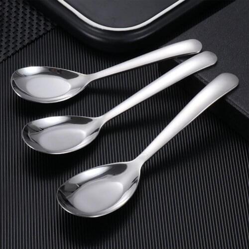 Soup Spoon Eco-friendly Rust-proof Stainless Steel Thickened Ice Cream Spoon Accessories for Home Stainless steel cutlery spoon