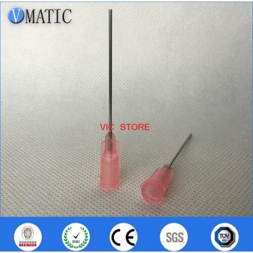 Free Shipping 20G Pink 1'' Inch Stainless Steel Luer Lock Glue Dispensing Needle Tip 25.4mm (1 Inch) 100Pcs
