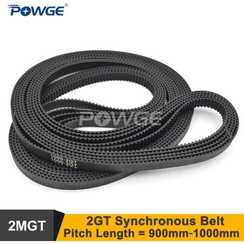 POWGE 900/930/950/976/1000 2GT Timing Belt W=6/9mm Teeth 450/465/475/488/500 GT2 Closed-Loop Synchronous Belt 976-2GT 930-G