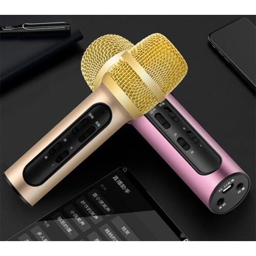 Professional Karaoke Microphone Condenser Mic Support Reverb Sound Earphone Monitor Studio Microphones for Phones Live Stream