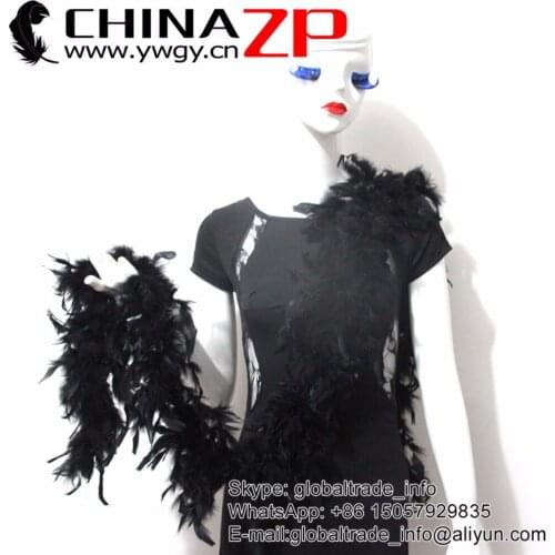 Retail and Wholesale from CHINAZP Factory 2yards/lot Top Quality 40G Black Turkey Chandelle Feather Boa